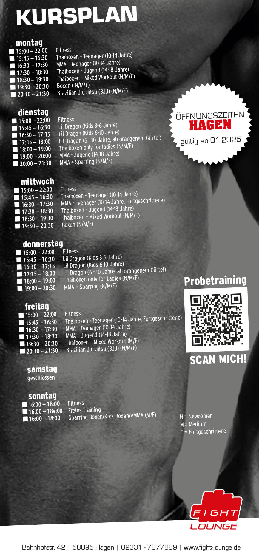 Fight Lounge - Kursplan Hagen
